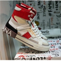 Good Product Dolce&Gabbana Calfskin Custom 2.Zero High-top Sneakers Red 110332