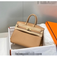 Buy Fashionable Hermes Birkin 25cm Bag in Togo Calfskin Milky Tea HB25 Brown/Gold