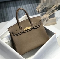 Promotional Hermes Birkin 30cm Bag in Togo Calfskin HB30 Etoupe Elephant Grey/Gold