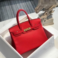 Luxury Discount Hermes Birkin 30cm Bag in Togo Calfskin HB30 Red/Gold