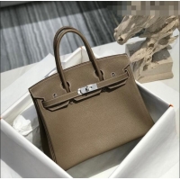 Good Product Hermes Birkin 30cm Bag in Togo Calfskin HB30 Etoupe Elephant Grey//Silver