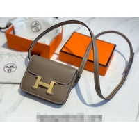 Reasonable Price Hermes Constance Slim Belt Bag H2426 Elephant Grey (Half Handmade)