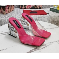 Promotion Dolce&Gabbana PVC Slide Sandals with 7.5cm DG Heel Pink 222130