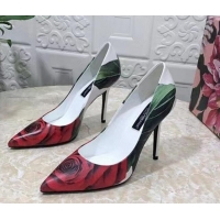 Good Quality Dolce & Gabbana DG Printed Calfskin High Heel Pumps 10.5cm White 420060