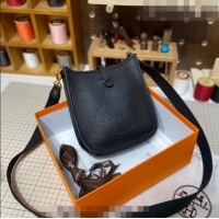 Buy Cheap Hermes Evelyne Mini Bag 18cm in Togo Calfskin L1306300 Black/Gold