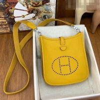 Good Product Hermes Evelyne Mini TPM Bag 18cm in Original Togo Leather HB18 Amber/Silver (Pure Handmade)