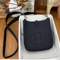 Trendy Design Hermes Evelyne Mini TPM Bag 18cm in Original Togo Leather HB18 Black/Silver (Pure Handmade)