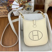 Promotional Hermes Evelyne Mini TPM Bag 18cm in Original Togo Leather HB18 Cream/Gold (Pure Handmade)