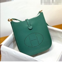 Top Quality Hermes Evelyne Mini TPM Bag 18cm in Original Togo Leather HB18 Green/Gold (Pure Handmade)