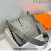 Unique Grade Hermes Evelyne Bag 29cm in Togo Calfskin HB29 Cloud Grey 2023