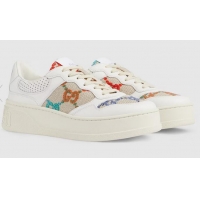 ​Discount Gucci White/Beige Canvas and Leather GG Lace Up Sneakers ‎670408 White (For Women)