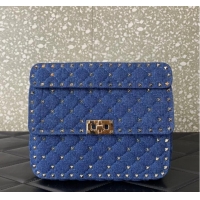 Super Quality VALENTINO ROCKSTUD SPIKE Denim B0122 blue