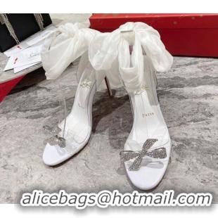 Discount Fashion Christian Louboutin Astrid Sandals with 10cm Heel White 217059