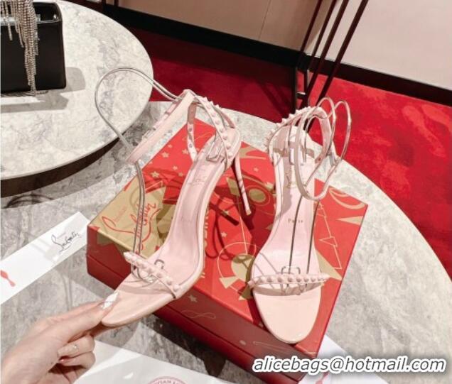 Cheap Price Christian Louboutin So Me Patent Leather High Heel Sandals 10cm Nude Pink 032039