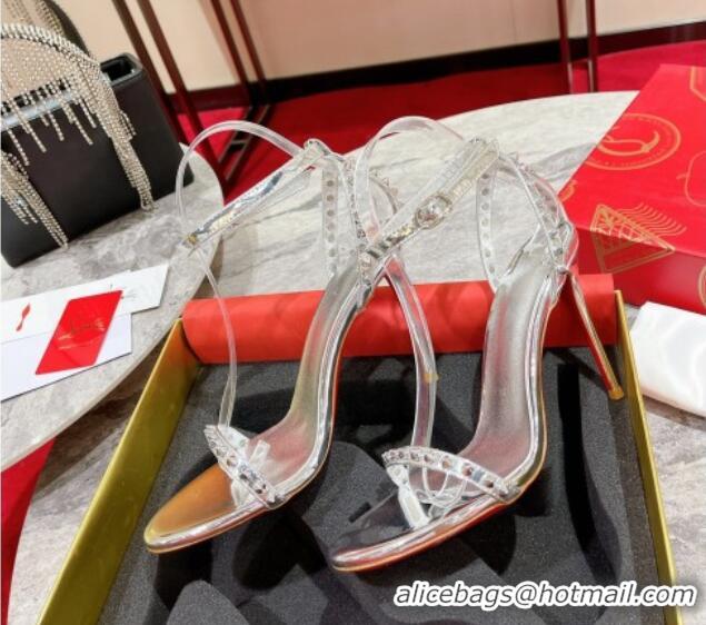 Best Product Christian Louboutin So Me Leather High Heel Sandals 10cm Silver 032040