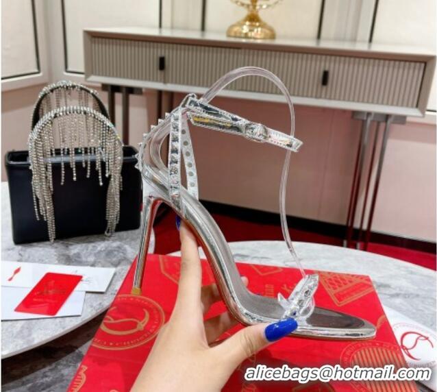 Best Product Christian Louboutin So Me Leather High Heel Sandals 10cm Silver 032040