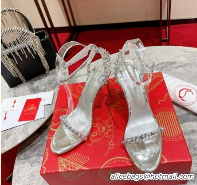 Best Product Christian Louboutin So Me Leather High Heel Sandals 10cm Silver 032040