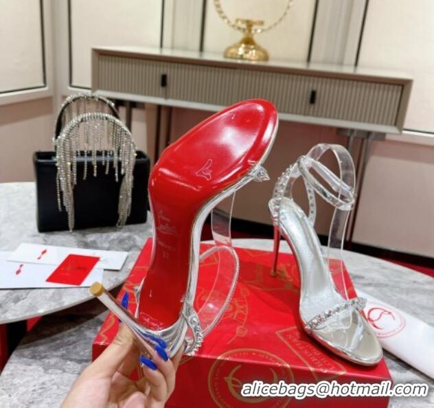 Best Product Christian Louboutin So Me Leather High Heel Sandals 10cm Silver 032040