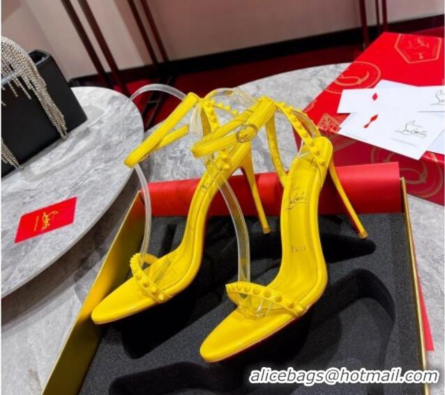 Unique Style Christian Louboutin So Me Patent Leather High Heel Sandals 10cm Yellow 032043