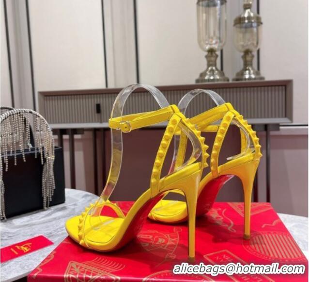 Unique Style Christian Louboutin So Me Patent Leather High Heel Sandals 10cm Yellow 032043