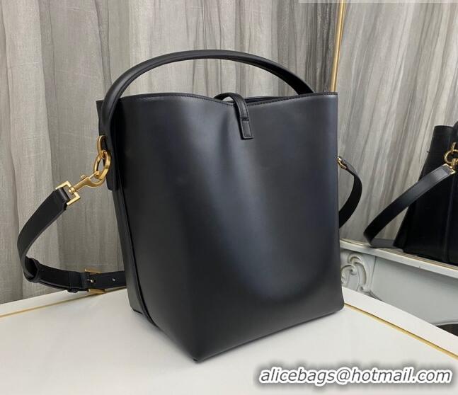 Promotional Yves Saint Laurent Le 37 Bucket bag in Shiny Leather 742828 Black