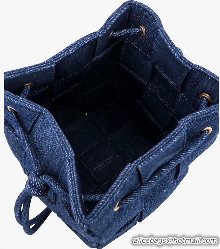 Big Discount Bottega Veneta intreccio Denim Bucket bag 680218 Blue