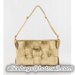 Top Quality Bottega Veneta Mini Cassette Metallic Intrecciato Leather Shoulder Bag BV5621