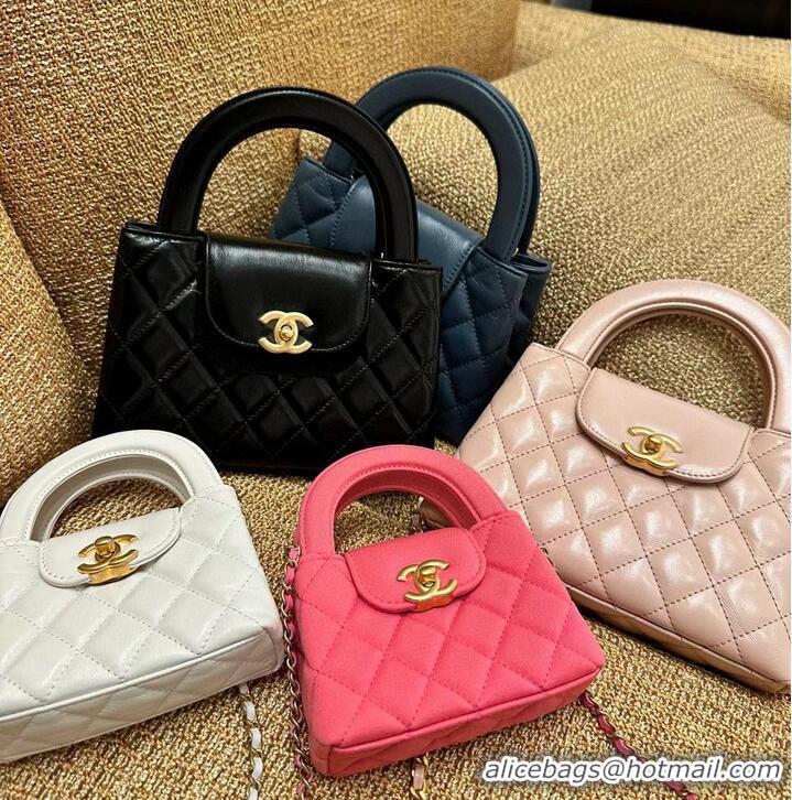 Buy New Design Chanel 23k Vintage Kelly Original Leather Top Handle Bag AS4416 Navy Blue