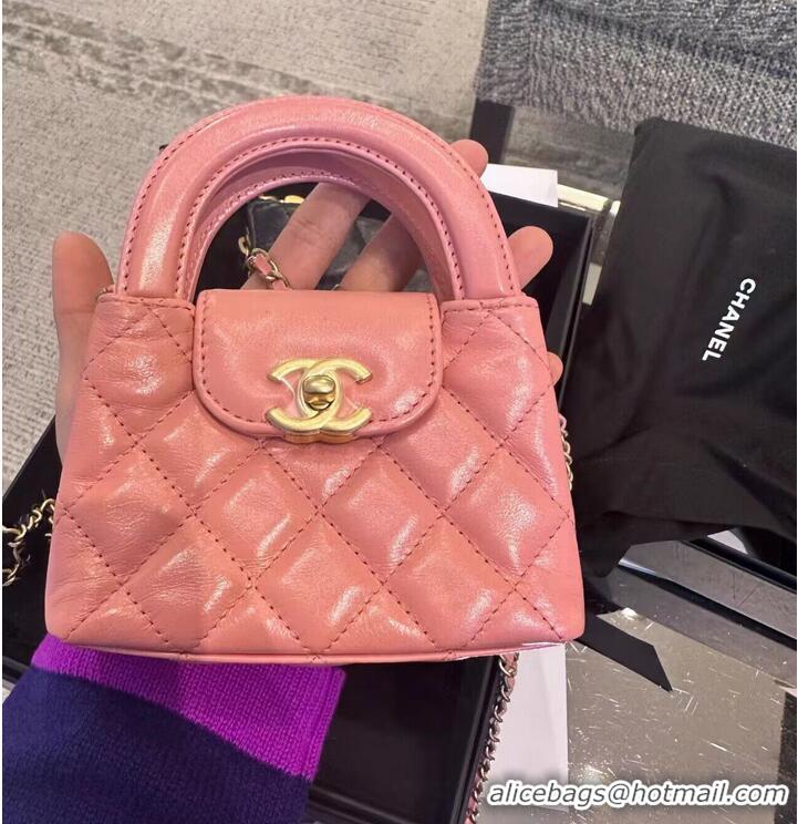 Best Price Chanel 23k Vintage Kelly Original Leather Top Handle Bag AS4416 Pink