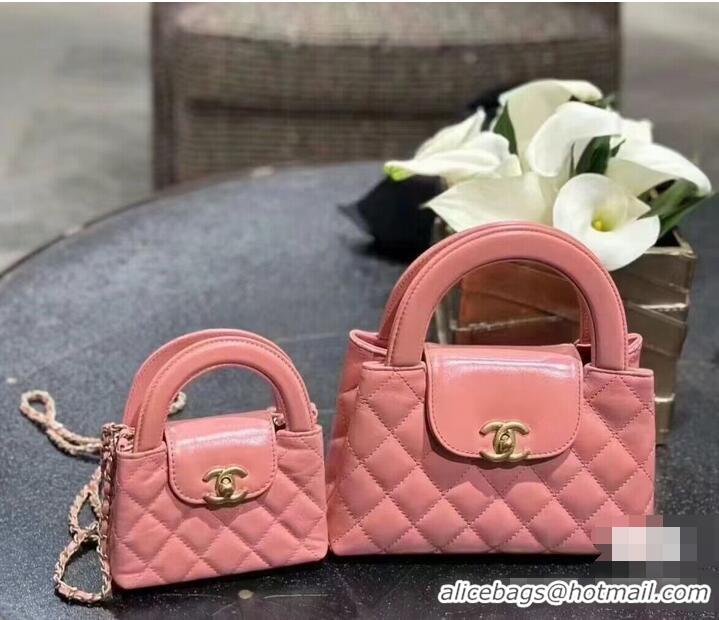 Best Price Chanel 23k Vintage Kelly Original Leather Top Handle Bag AS4416 Pink