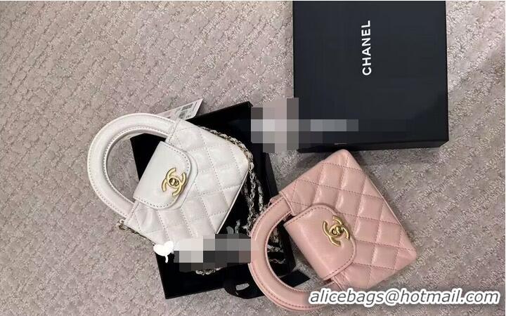 New Discount Chanel 23k Vintage Kelly Original Leather Top Handle Bag AS4416 Light Pink