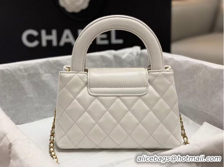 Trendy Design Chanel 23k Vintage Kelly Original Leather Top Handle Bag AS4416 White