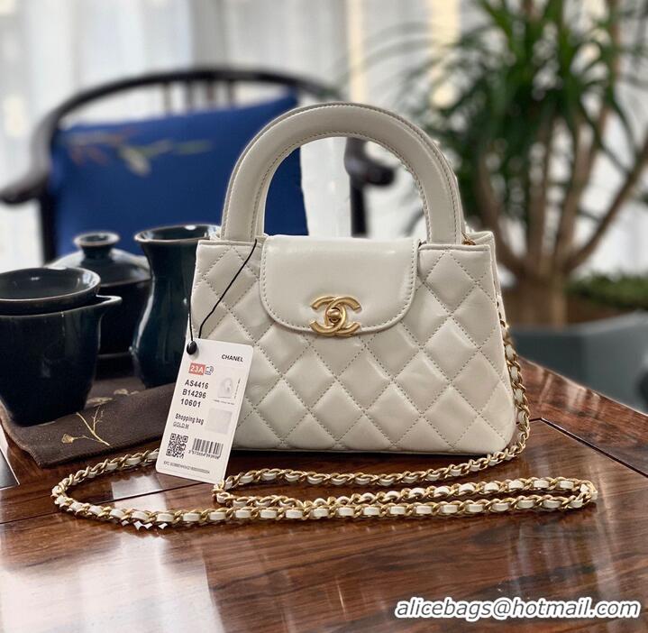 Trendy Design Chanel 23k Vintage Kelly Original Leather Top Handle Bag AS4416 White