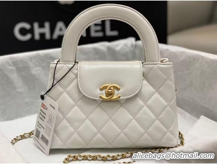 Trendy Design Chanel 23k Vintage Kelly Original Leather Top Handle Bag AS4416 White