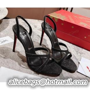 Big Discount Christian Louboutin Emilie Glitters High Heel Pumps 10cm Black 321009