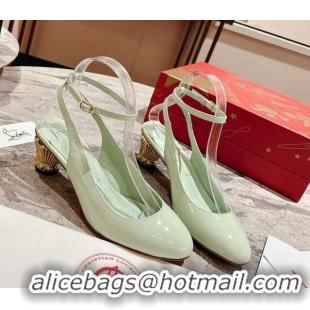 Good Quality Christian Louboutin Lipsita Jane Pumps 5.5cm in Studio Green Patent Leather 425097