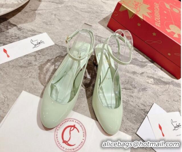 Good Quality Christian Louboutin Lipsita Jane Pumps 5.5cm in Studio Green Patent Leather 425097