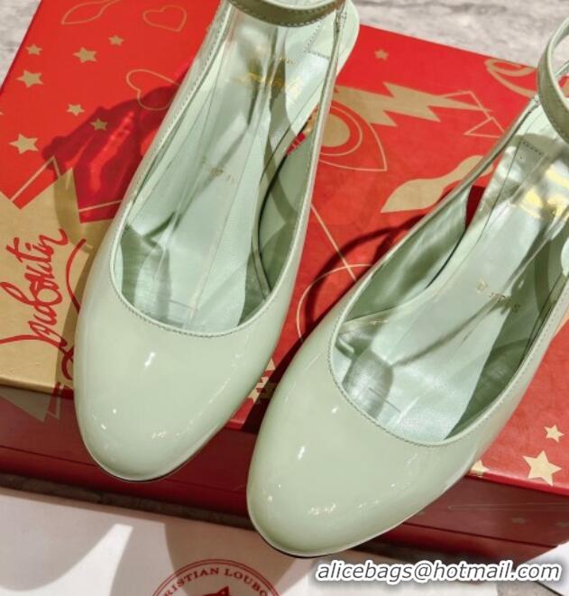 Good Quality Christian Louboutin Lipsita Jane Pumps 5.5cm in Studio Green Patent Leather 425097