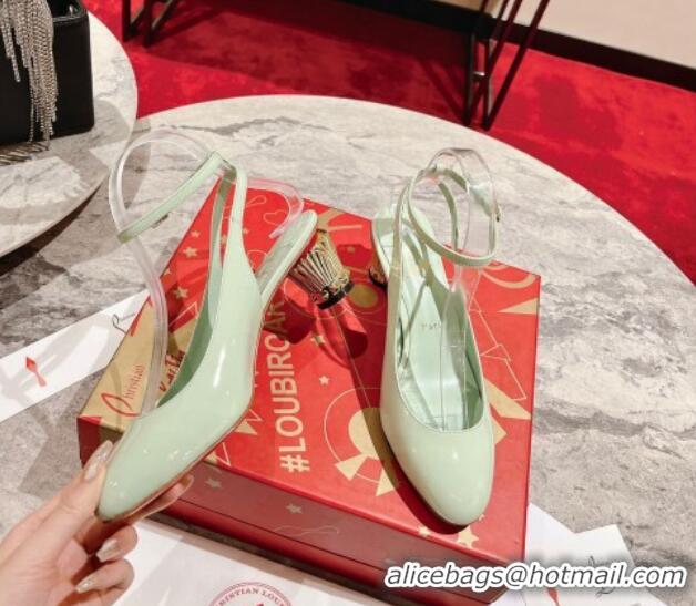 Good Quality Christian Louboutin Lipsita Jane Pumps 5.5cm in Studio Green Patent Leather 425097