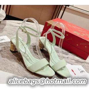 Unique Style Christian Louboutin Lipsita Queen Heel Sandals 5.5cm in Studio Green Patent Leather 425100