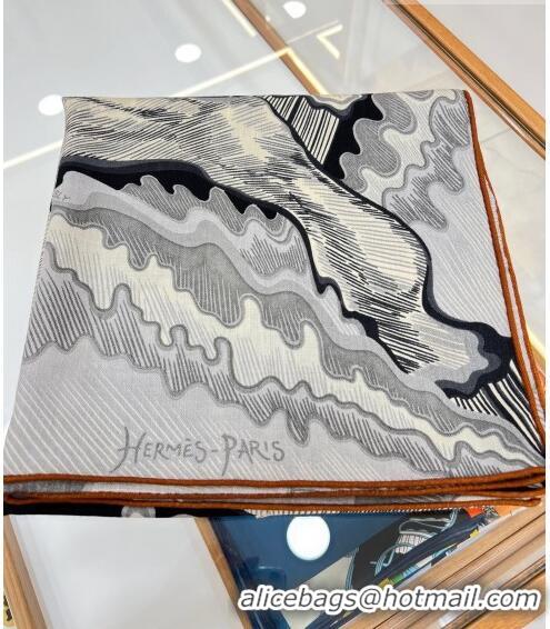 Grade Design Hermes Cheval Sirene Double Face Shawl Scarf 140cm HS8003 Black 2023