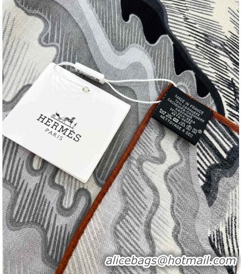 Grade Design Hermes Cheval Sirene Double Face Shawl Scarf 140cm HS8003 Black 2023