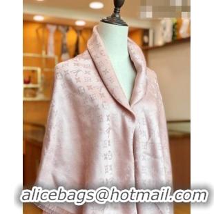 Hot Sell Cheap Louis Vuitton Shiny Silver Monogram Scarf 142x142cm LV09281 Light Pink 2023