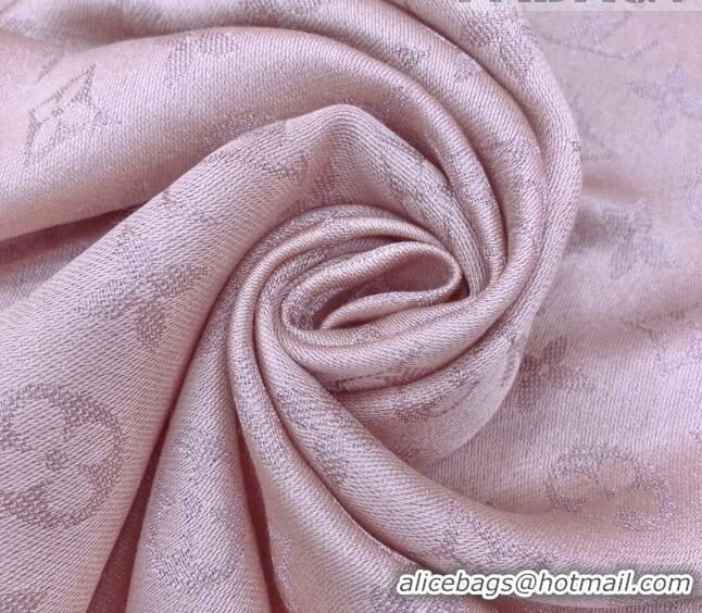 Hot Sell Cheap Louis Vuitton Shiny Silver Monogram Scarf 142x142cm LV09281 Light Pink 2023