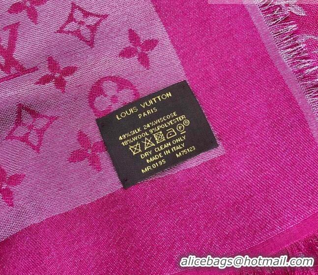 Top Quality Louis Vuitton Shiny Silver Monogram Scarf 142x142cm LV09281 Dark Purple 2023