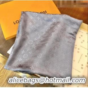 Super Quality Louis Vuitton Shiny Silver Monogram Scarf 142x142cm LV09281 Grey 2 2023