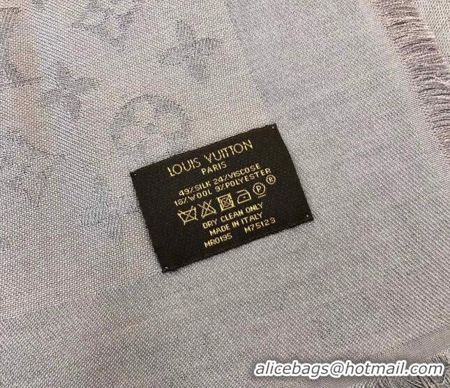 Super Quality Louis Vuitton Shiny Silver Monogram Scarf 142x142cm LV09281 Grey 2 2023