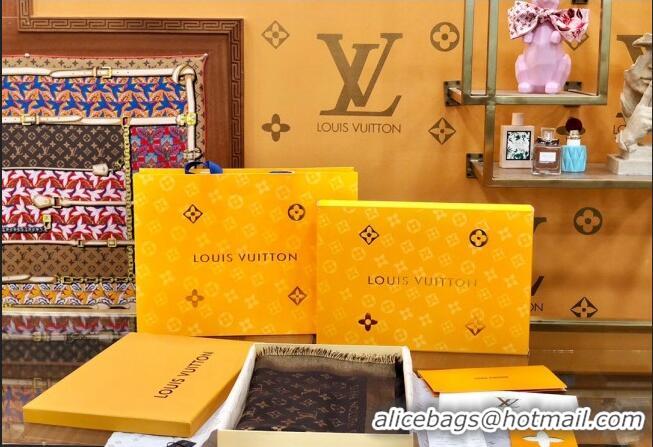 Shop Grade Louis Vuitton Shiny Gold Monogram Scarf 142x142cm LV09281 Coffee Brown 2023