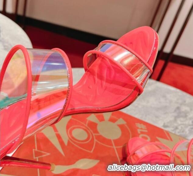 Durable Christian Louboutin Just Loubi PVC Heel Slide Sandals 10cm Pink 605006