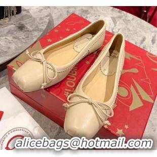 Unique Style Christian Louboutin Mamadrague Ballerinas Flat in Nappa Leather Nude 915033